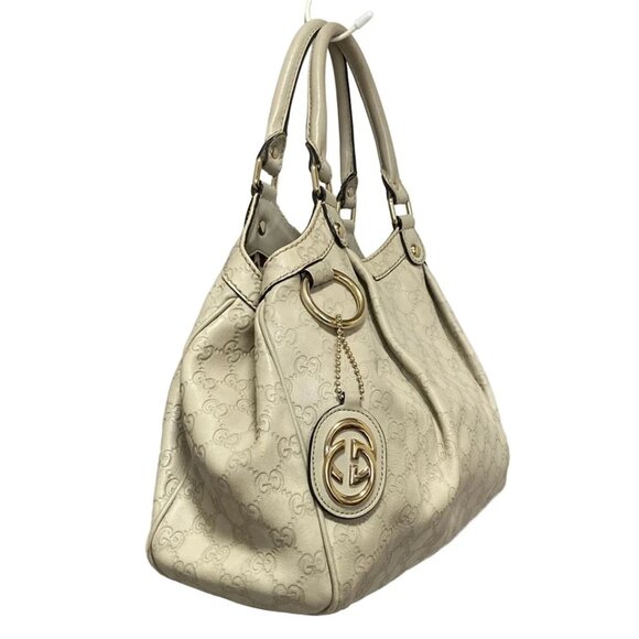 GUCCI Sukey Beige Leather - Tote Bag 386-082925 - Picture 2 of 8